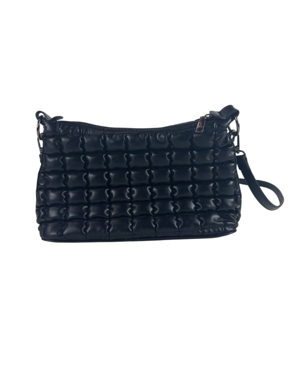 Jen & Co Jacqueline Quilted Satchel Shoulder Bag Black With Braided Handle & Adj - Picture 3 of 12